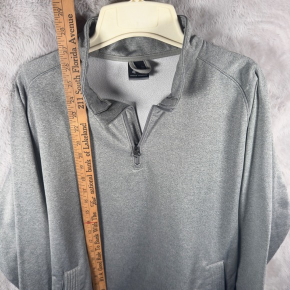 Under Armour Mens Quarter Zip Pullover Heather Gray Performance Mock Neck MD - Picture 4 of 7